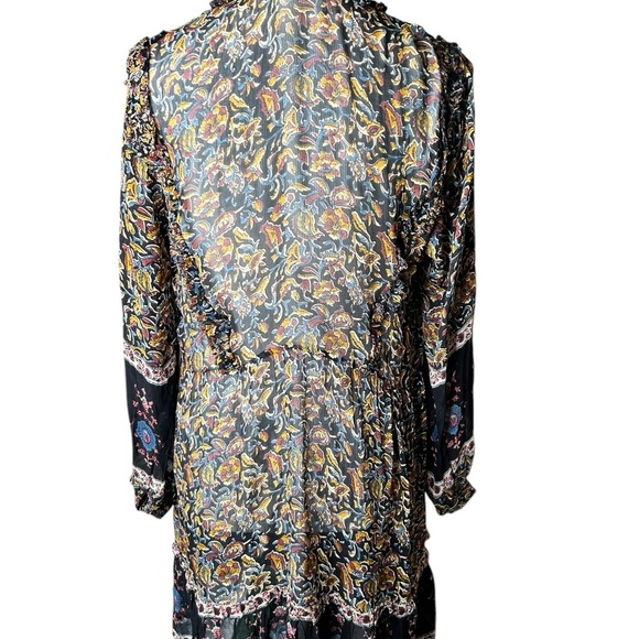 Sea New York dress brown black floral sheer size 4 - Picture 4 of 6